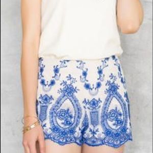 Francesca’s Savona Embroidered Shorts